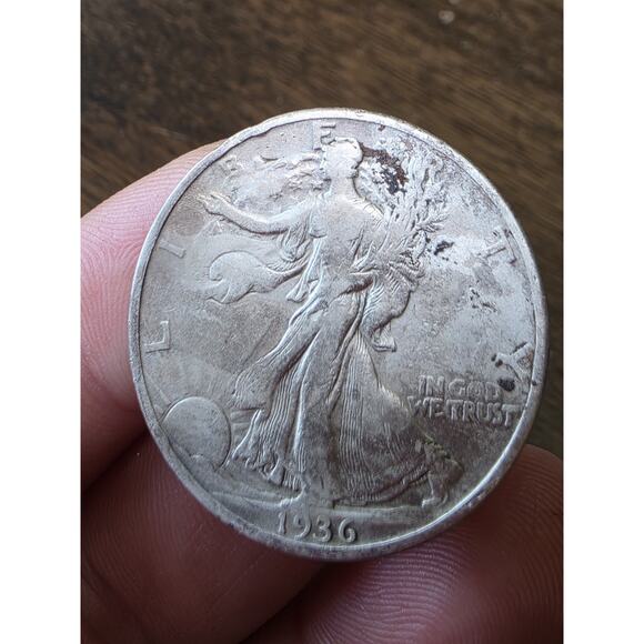 1936 Walking Liberty Half Dollar 90% Silver Very Fine VF See Pics 12 - Picture 5 of 16